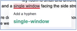 Grammarly suggesting adding a hyphen to "single window."